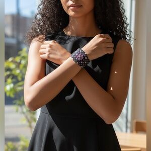 Stylish Black and Purple necktie Bracelet for small wrists.